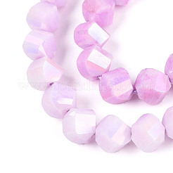 Anti-Tarnish Electroplate Glass Beads Strands&nbsp;GLAA-T025-8mm-14G