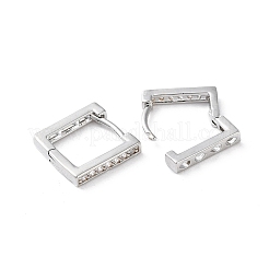 Brass Micro Pave Cubic Zirconia Hoop Earrings&nbsp;EJEW-P259-08P