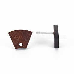 Walnut Wood Stud Earring Findings&nbsp;WOOD-S054-48