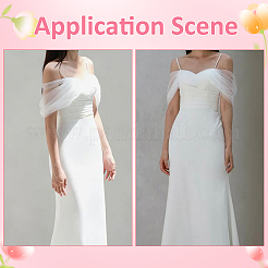 Polyester Gauze Bridal Shawl&nbsp;AJEW-WH0481-820A