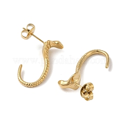 304 Stainless Steel Snake Stud Earrings for Women&nbsp;EJEW-Q781-15G