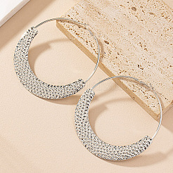 Alloy Hammered Hoop Earrings&nbsp;FS-WGF0C02-02