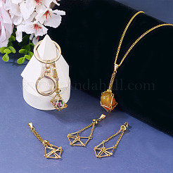 10Pcs Brass & 304 Stainless Steel Macrame Pouch Pendants&nbsp;PALLOY-TAC0196