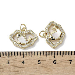 Brass Micro Pave Cubic Zirconia Pendants&nbsp;KK-G485-27A-G