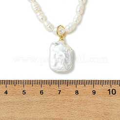 Adjustable Baroque Natural Keshi Pearl Pendant Natural Pearl Rice Beaded Lariat Necklaces for Women&nbsp;NJEW-JN06343-02