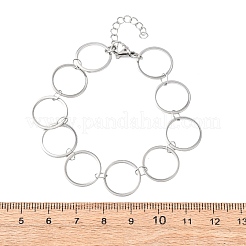304 Stainless Steel Ring Link Chain Bracelets&nbsp;BJEW-P373-02C-P