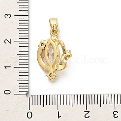 Brass Micro Pave Cubic Zirconia Pendants&nbsp;KK-M314-12G