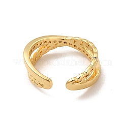 Cubic Zirconia Criss Cross Open Cuff Ring&nbsp;RJEW-A015-05G