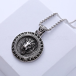 Vintage Viking Lion Head 304 Stainless Steel Pendant Punk Jewelry Necklaces for Men&nbsp;CL9134