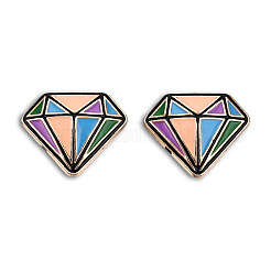 Diamond Shape Enamel Pin&nbsp;JEWB-N007-228