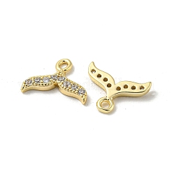 Brass Micro Pave Clear Cubic Zirconia Charms&nbsp;KK-H460-36G