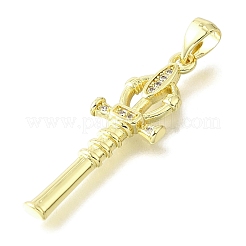 Brass Micro Pave Cubic Zirconia Pendants&nbsp;KK-V007-42G