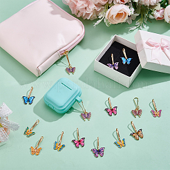 20Pcs 10 Styles Butterfly Alloy Enamel with Glitter Powder Pendant Decorations&nbsp;HJEW-UN00135