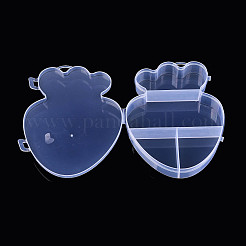 Strawberry 4 Grids Plastic Bead Storage Containers with Hinged Lid&nbsp;CON-T001-08