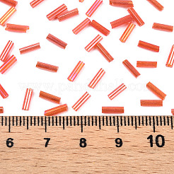 Transparent Colours Rainbow Glass Bugle Beads&nbsp;TSDB6MM165
