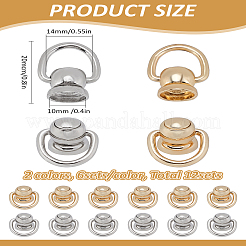 12Sets 2 Colors Alloy & Iron Ball Studs Rivets&nbsp;FIND-LP0004-06
