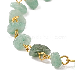 Gemstone Chips Beaded Anklet with 304 Stainless Steel Chains for Women&nbsp;X-AJEW-AN00497
