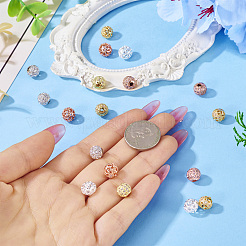 18Pcs 6 Styles Rack Plating Brass Pave Clear Cubic Zirconia Beads&nbsp;KK-TA0002-02