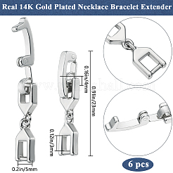 6Pcs Brass Fold Over Clasps&nbsp;KK-BBC0016-41P