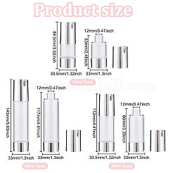 6Pcs 3 Style Plastic Empty Refillable Airless Pump Bottle&nbsp;MRMJ-BC0003-42
