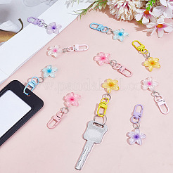 25Pcs 5 Colors Resin Pendant Keychains&nbsp;HJEW-ME0001-11