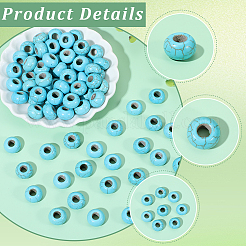 100Pcs Synthetic Turquoise European Beads&nbsp;TURQ-PA0001-04B