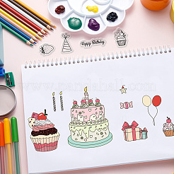 1 Set Birthday Cake PET Hollow Out Drawing Painting Stencils&nbsp;DIY-GL0004-111