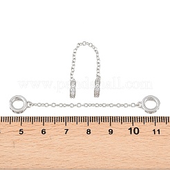 Brass Micro Pave Clear Cubic Zirconia Safety Chains&nbsp;KK-H257-01P