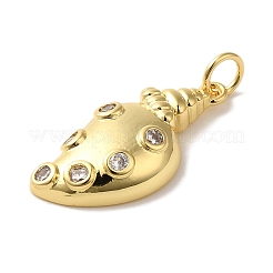 Rack Plating Brass Micro Pave Cubic Zirconia Pendants&nbsp;KK-U027-09-04G