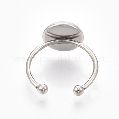 Tarnish Resistant 201 Stainless Steel Cuff Finger Rings Components&nbsp;STAS-T047-19A