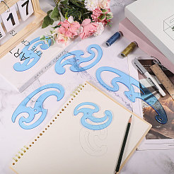 5Pcs 5 Styles Acrylic Drawing Template Measuring Ruler Set&nbsp;TOOL-WH0242-001