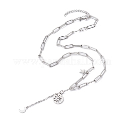 Non-Tarnish Sun & Moon & Star Pendant Necklaces&nbsp;NJEW-JN04535