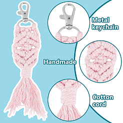 3Pcs 3 Colors Fishtail Handmade Cotton Pendant Decoration&nbsp;HJEW-GO00113