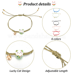 6Pcs 6 Colors Bell Charm Bracelets Set&nbsp;BJEW-AN0001-74