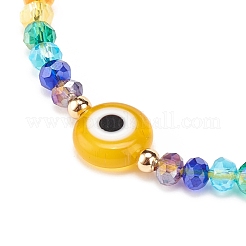Lampwork Evil Eye & Glass Beaded Bracelet&nbsp;BJEW-JB08367-02