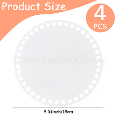 4Pcs Flat Round Acrylic Sheet&nbsp;MACR-CP0001-01A