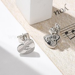 Rack Plating Brass Micro Pave Clear Cubic Zirconia Stud Earrings&nbsp;EJEW-K299-01P-S