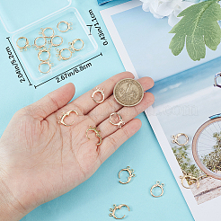 24Pcs 2 Style Brass Huggie Hoop Earring Findings&nbsp;FIND-BBC0002-63
