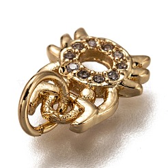 Brass Micro Pave Clear Cubic Zirconia Charms&nbsp;ZIRC-B002-48G
