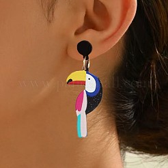 Parrot Acrylic Dangle Stud Earrings&nbsp;FS-WG0B0F7-01