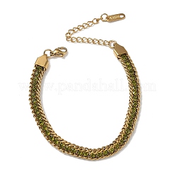 304 Stainless Steel Rhinestone Tennis Bracelets with Twisted Chains&nbsp;SA-CBABBEA-04G-05