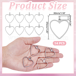 14Pcs 201 Stainless Steel Pendants&nbsp;HJEW-HY00180