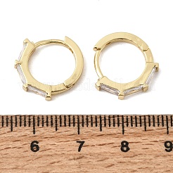 Brass Pave Cubic Zirconia Hoop Earrings&nbsp;EJEW-G471-09G-01