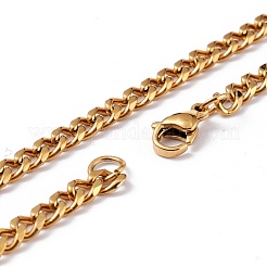 Men's PVD Vacuum Plating 304 Stainless Steel Curb Chain Necklaces&nbsp;NJEW-I248-06A-G