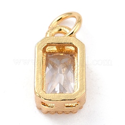 Real 18K Gold Plated Brass Inlaid Cubic Zirconia Charms&nbsp;X-ZIRC-L100-075G-03
