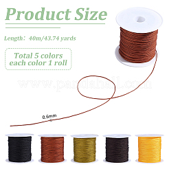 5 Rolls 5 Colors Nylon Chinese Knot Cord&nbsp;NWIR-PH0002-53