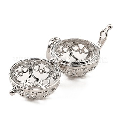 Rack Plating Brass Bead Cage Pendants&nbsp;KK-D025-01D-P