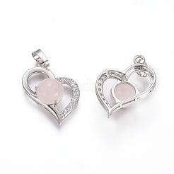 Natural Rose Quartz Pendants&nbsp;G-L512-O13
