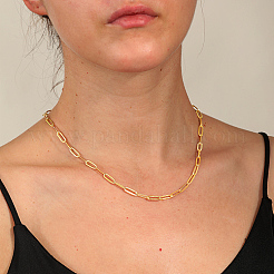 201 Stainless Steel Paperclip Chain Necklaces for Women&nbsp;KC1989