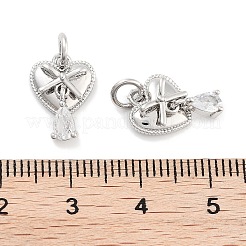 Brass with Clear Cubic Zirconia Charms&nbsp;KK-P271-27P